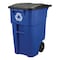 Rubbermaid Commercial Waste Receptacles, Outdoor Recycling Bin, Blue, Plastic FG9W2773BLUE - alternate 7